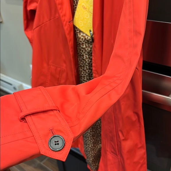 Jones New York Red Trench Coat Vibrant Knee-Length - Picture 7 of 10
